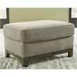 Bowery Hill Contemporary Fabric Ottoman in Gray & Brown Finish