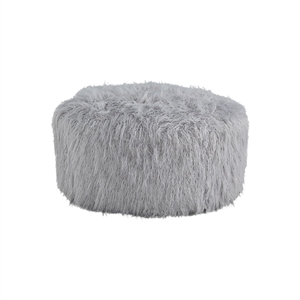 Bowery Hill Contemporary Fabric Oversized Accent Ottoman in Gray