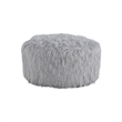 Bowery Hill Contemporary Fabric Oversized Accent Ottoman in Gray