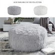 Bowery Hill Contemporary Fabric Oversized Accent Ottoman in Gray