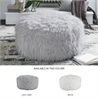 Bowery Hill Contemporary Fabric Oversized Accent Ottoman in Gray