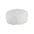 Bowery Hill Contemporary Fabric Oversized Accent Ottoman in White