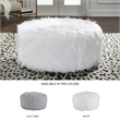Bowery Hill Contemporary Fabric Oversized Accent Ottoman in White