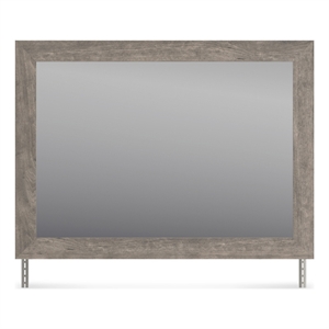 Bowery Hill Modern Engineered Wood Bedroom Mirror in Warm Gray