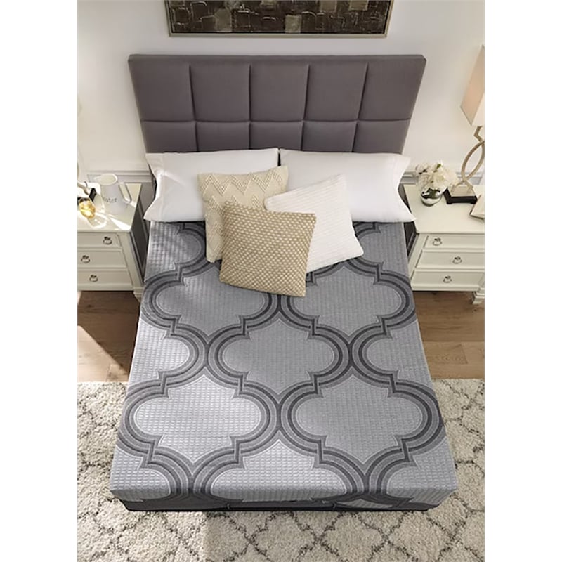 Bowery Hill Contemporary Fabric Twin Mattress in Gray Finish