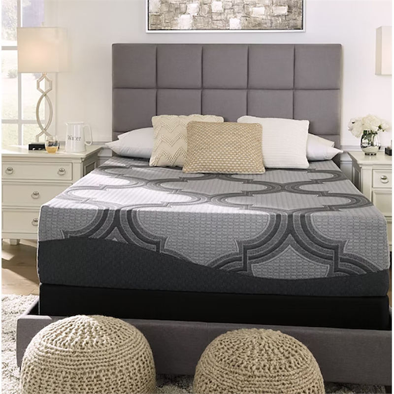 Bowery Hill Contemporary Fabric Twin Mattress in Gray Finish