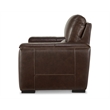 Bowery Hill Modern Leather Power Recliner with Headrest in Walnut