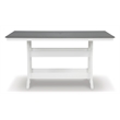 Bowery Hill Modern Outdoor Plastic Dining Table in Gray and White