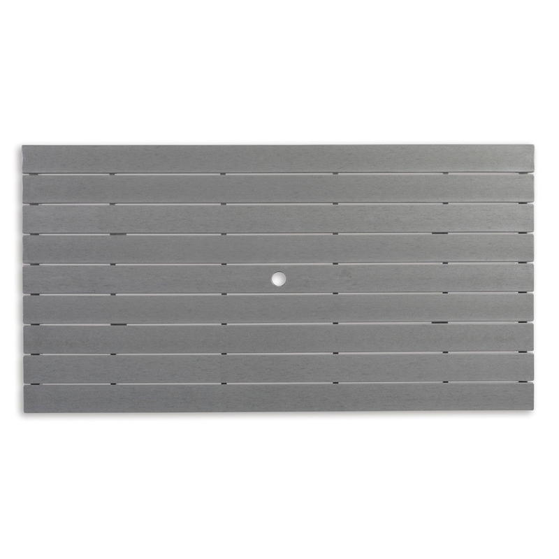 Bowery Hill Modern Outdoor Plastic Dining Table in Gray and White