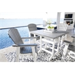 Bowery Hill Modern Outdoor Plastic Dining Table in Gray and White