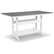 Bowery Hill Modern Outdoor Plastic Dining Table in Gray and White