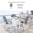 Bowery Hill Modern Outdoor Plastic Dining Table in Gray and White
