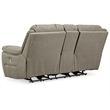 Bowery Hill Modern Faux Leather Power Reclining Loveseat in Gray