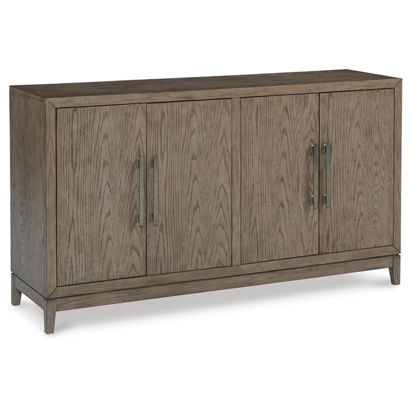 Bowery Hill Contemporary Engineered Wood Dining Server in Light Gray