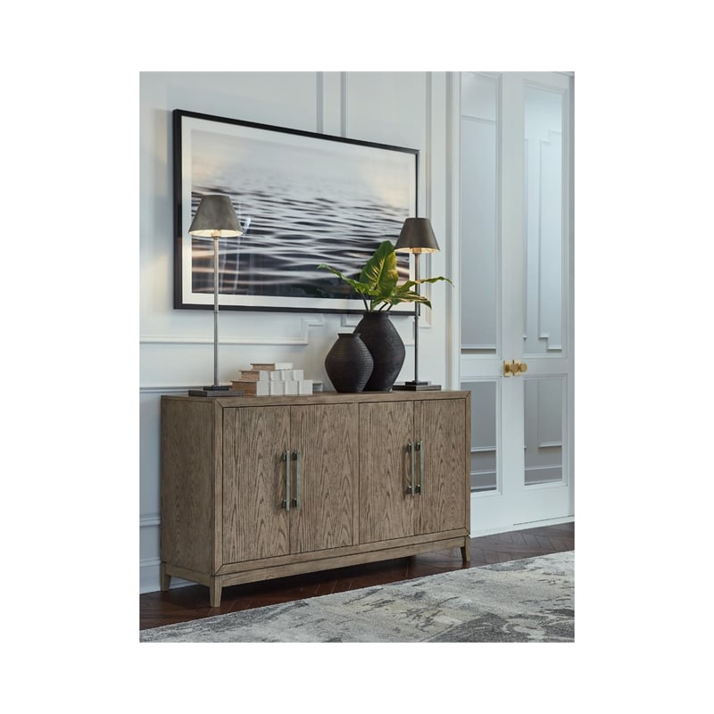 Bowery Hill Contemporary Engineered Wood Dining Server in Light Gray