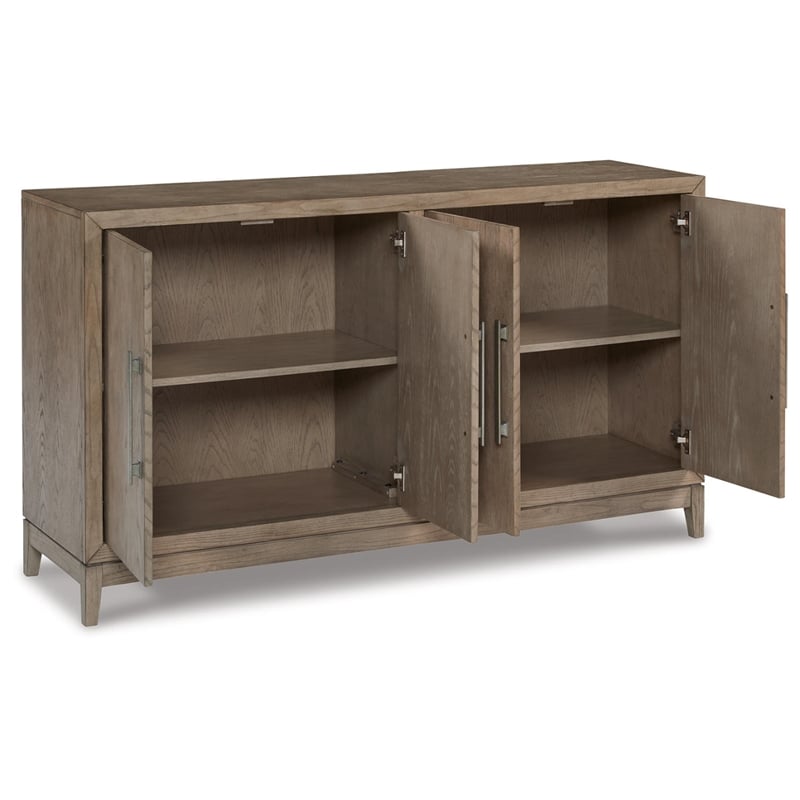 Bowery Hill Contemporary Engineered Wood Dining Server in Light Gray