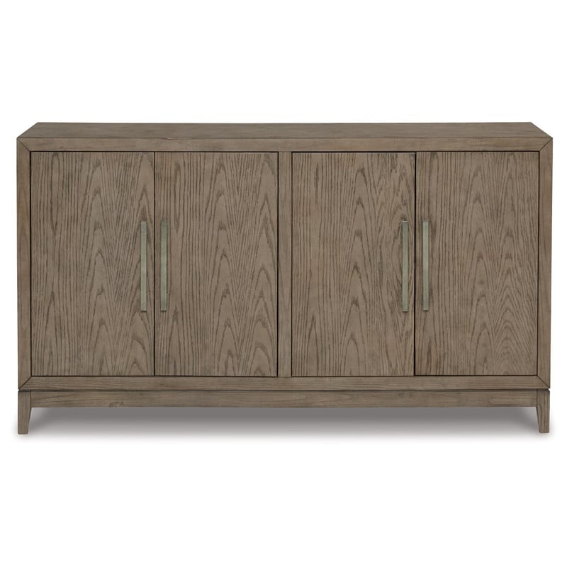 Bowery Hill Contemporary Engineered Wood Dining Server in Light Gray
