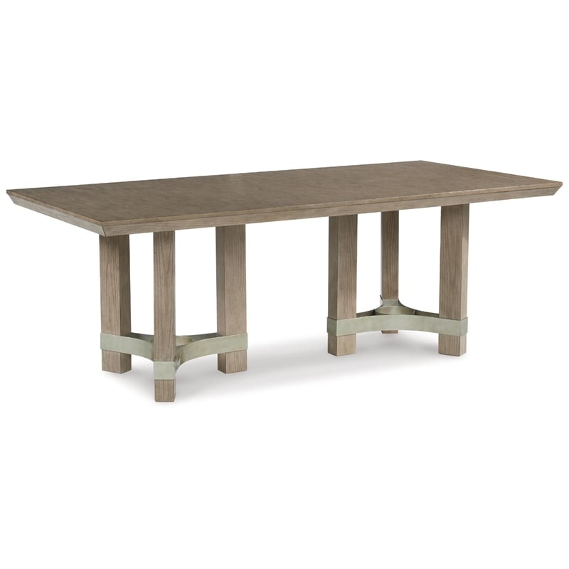 Bowery Hill Modern Rectangular Wood Dining Table in Light Gray