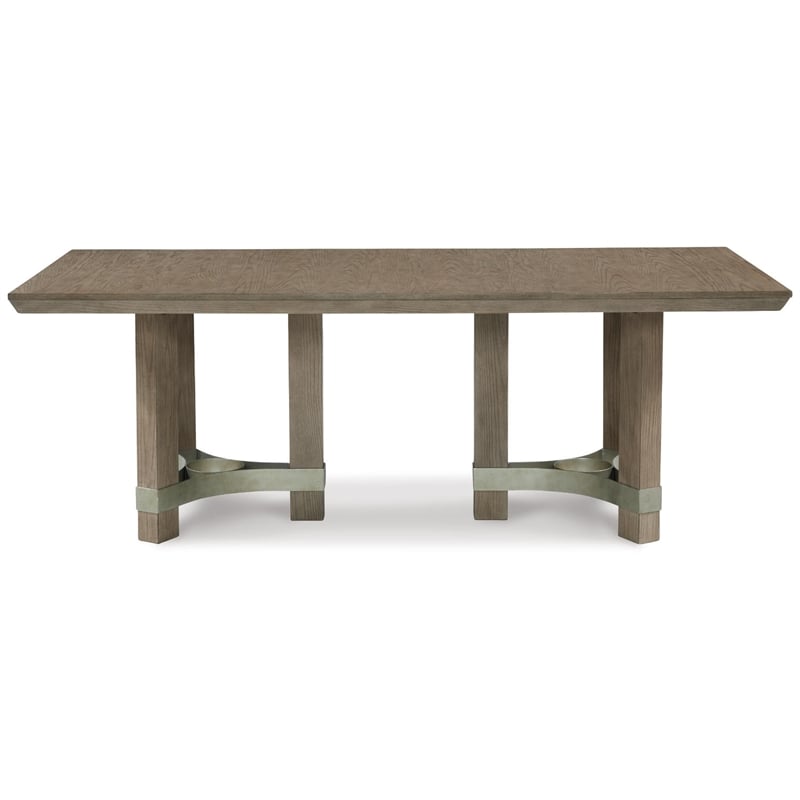 Bowery Hill Modern Rectangular Wood Dining Table in Light Gray