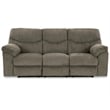 Bowery Hill Contemporary Fabric & Wood Reclining Sofa in Gray