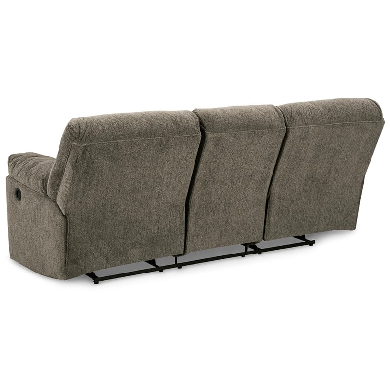 Bowery Hill Contemporary Fabric & Wood Reclining Sofa in Gray