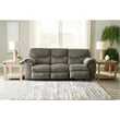Bowery Hill Contemporary Fabric & Wood Reclining Sofa in Gray
