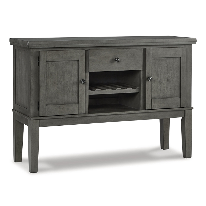 Bowery Hill Contemporary Wood Dining Server in Antiqued Gray