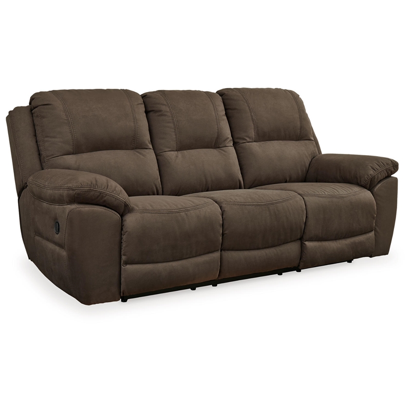 Bowery Hill Contemporary Faux Leather Reclining Sofa in Brown