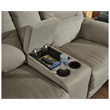Bowery Hill Modern Faux Leather Double Reclining Loveseat in Gray