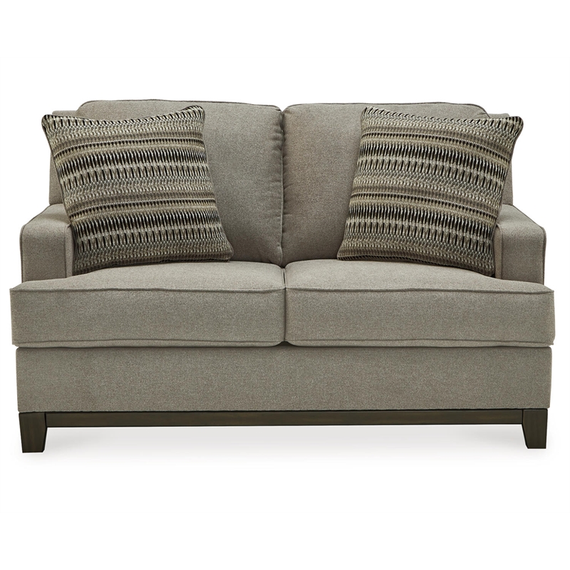 Bowery Hill Modern / Contemporary Fabric & Wood Loveseat in Gray