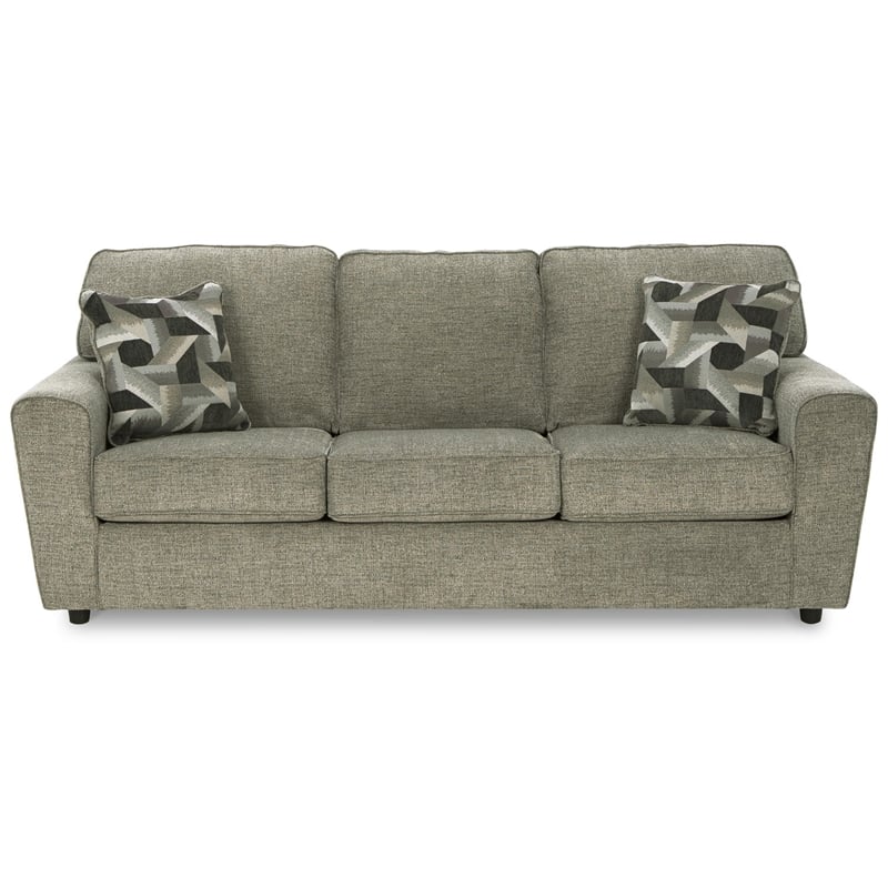 Bowery Hill Modern / Contemporary Fabric & Wood Sofa in Light Gray