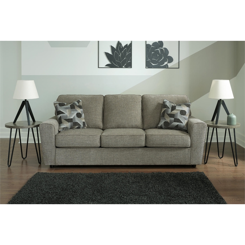 Bowery Hill Modern / Contemporary Fabric & Wood Sofa in Light Gray