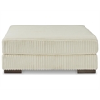Bowery Hill Contemporary Oversized Fabric Accent Ottoman in Ivory