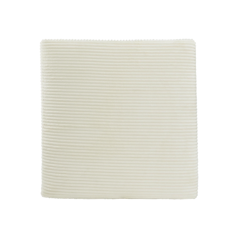 Bowery Hill Contemporary Oversized Fabric Accent Ottoman in Ivory