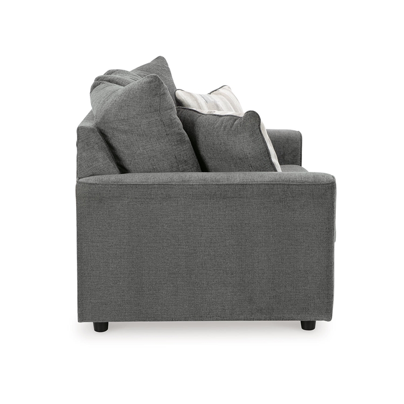 Bowery Hill Contemporary Fabric & Engineered Wood Loveseat in Gray