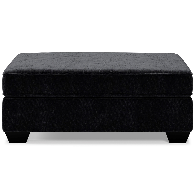Bowery Hill Oversized Fabric Accent Ottoman in Charcoal Finish
