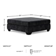 Bowery Hill Oversized Fabric Accent Ottoman in Charcoal Finish