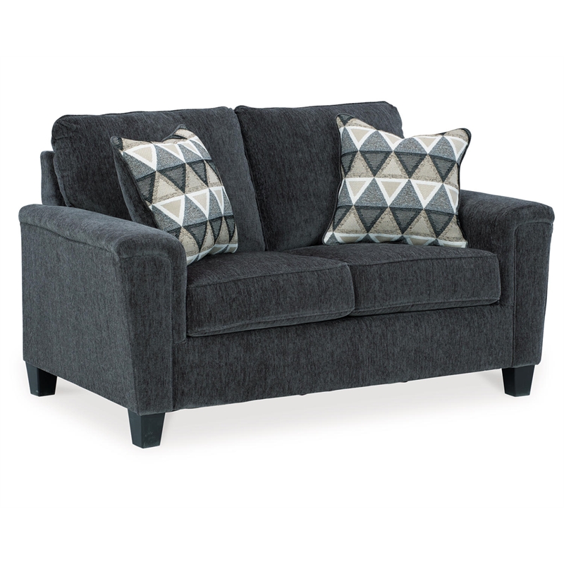 Bowery Hill Modern / Contemporary Fabric Loveseat in Smoke Gray