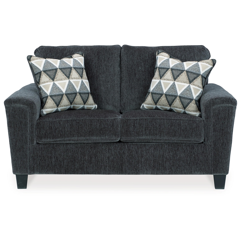 Bowery Hill Modern / Contemporary Fabric Loveseat in Smoke Gray