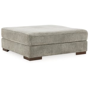 Bowery Hill Modern Oversized Fabric Accent Ottoman in Pewter Gray