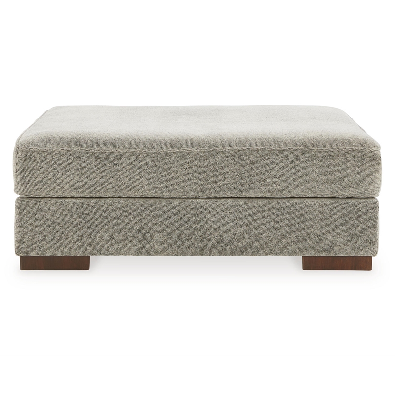 Bowery Hill Modern Oversized Fabric Accent Ottoman in Pewter Gray