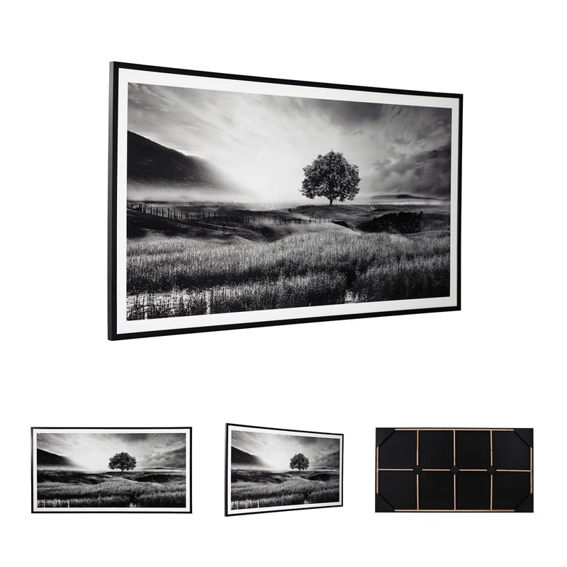 Bowery Hill Modern Acrylic Plastic Wall Art in Black and White