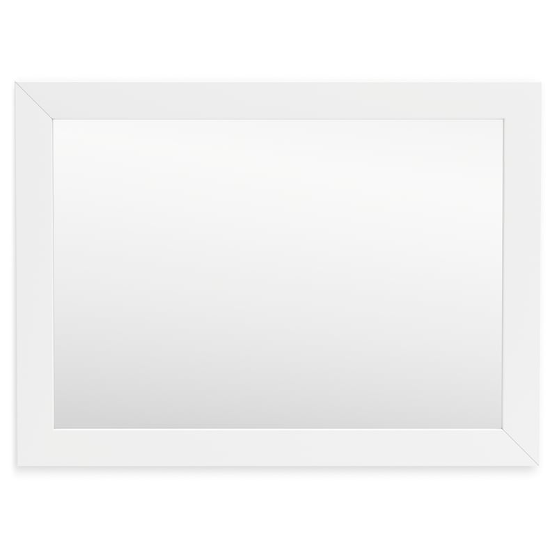 Bowery Hill Contemporary Engineered Wood White Bedroom Mirror