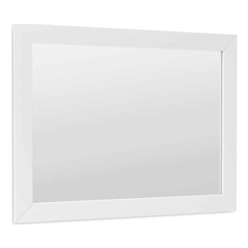 Bowery Hill Contemporary Engineered Wood White Bedroom Mirror