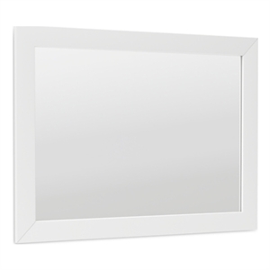 Bowery Hill Contemporary Engineered Wood White Bedroom Mirror