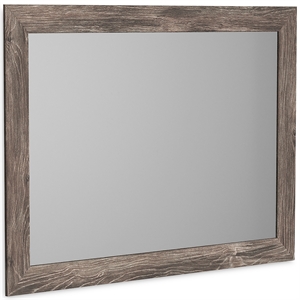 Bowery Hill Contemporary Gray Engineered Wood Frame Bedroom Mirror