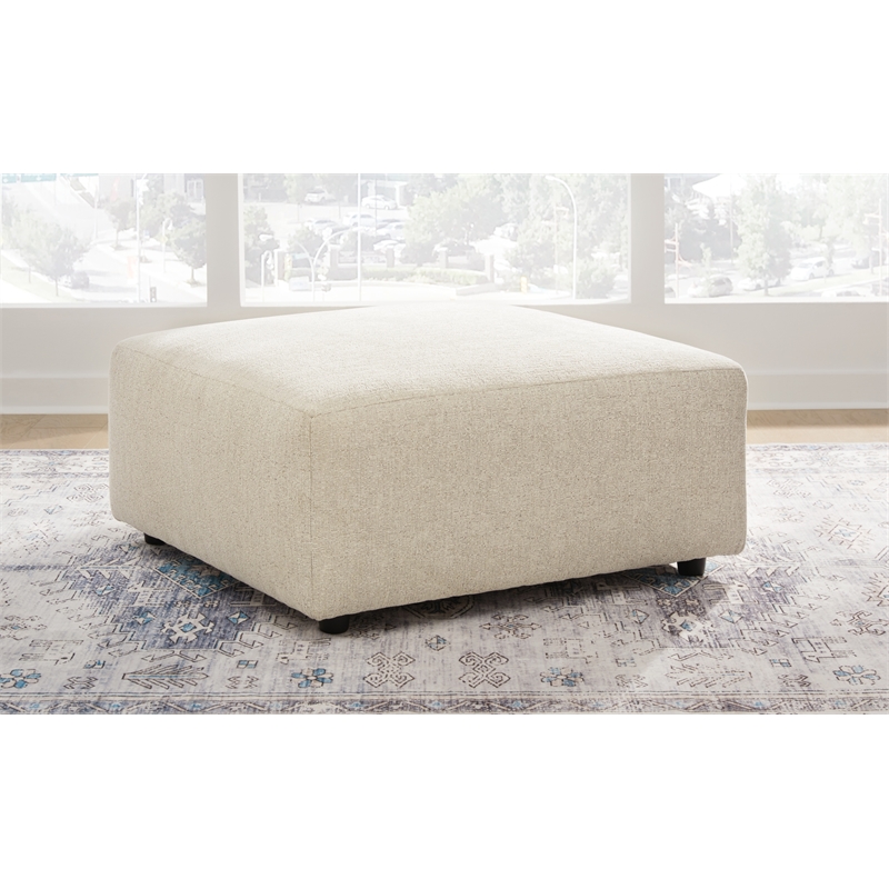 Bowery Hill Corner-blocked Frame Beige Oversized Accent Ottoman