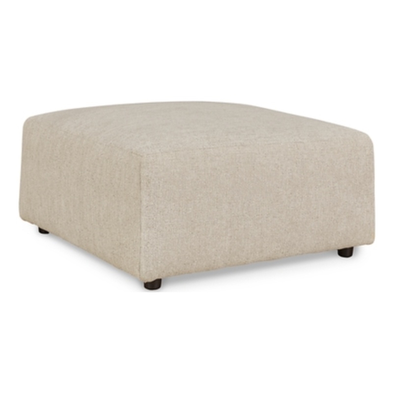 Bowery Hill Corner-blocked Frame Beige Oversized Accent Ottoman