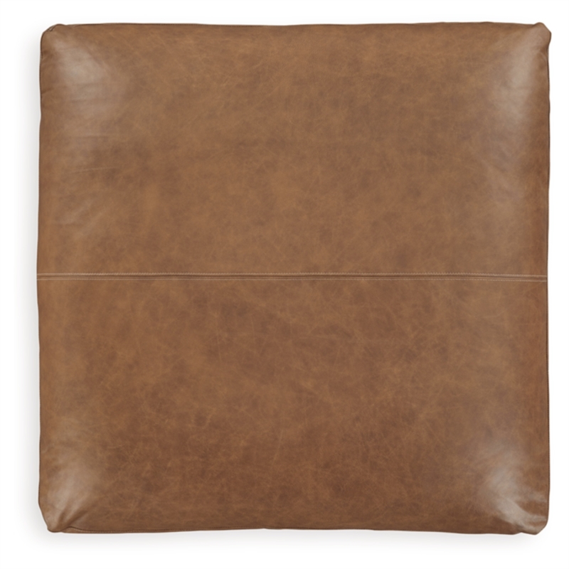 Bowery Hill Corner-blocked Frame Caramel Oversized Accent Ottoman