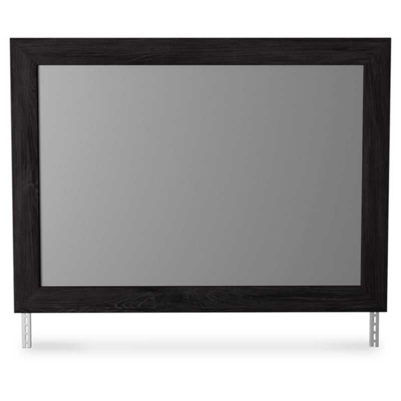 Bowery Hill Contemporary Charcoal Engineered Wood Frame Bedroom Mirror